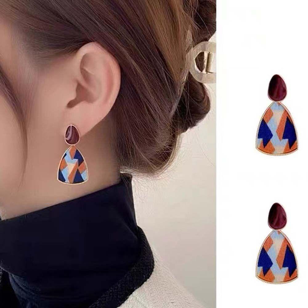 MOCHO Đôi Khuyên Tai Kim Loại Hình Ghim Cài Thời Trang Cho Nữ