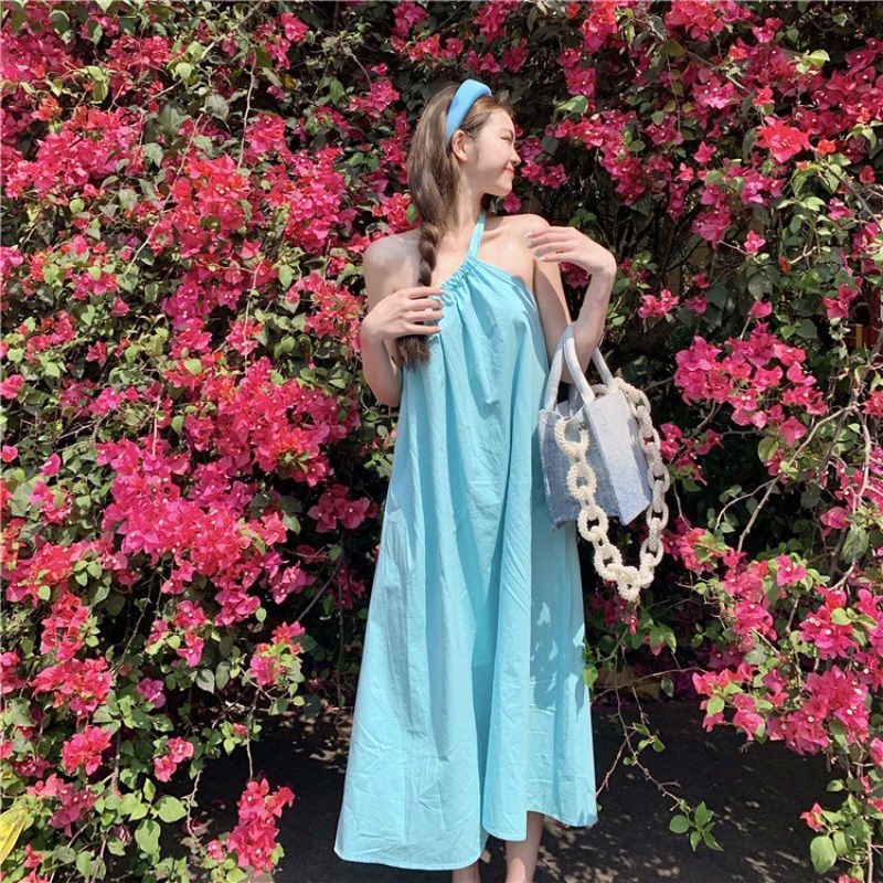 Đầm Hai Dây Dáng Dài Phong Cách Hàn Quốc Thời Trang Mới 2022 Dành Cho Nữ