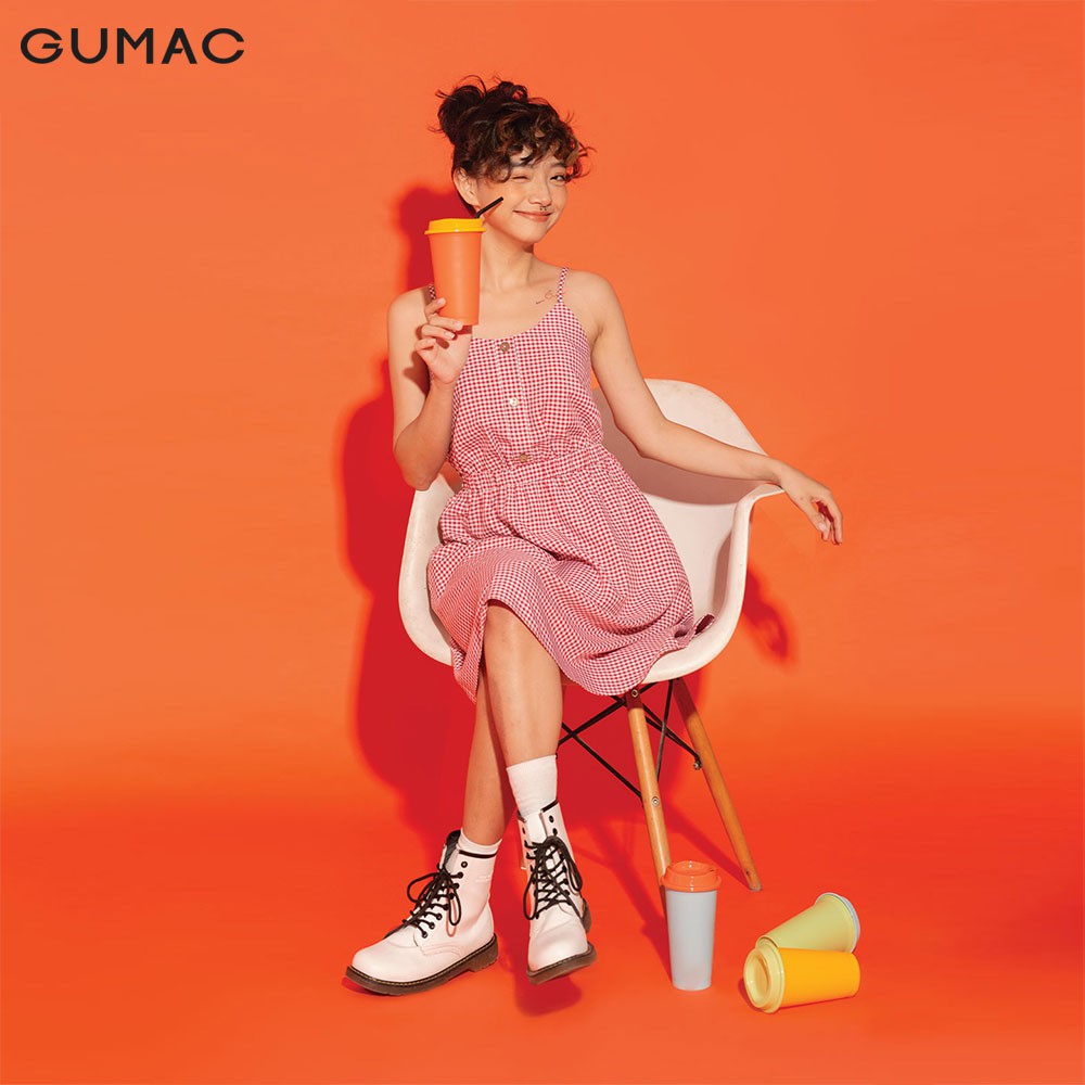 Đầm dây nữ GUMAC thiết kế phong cách trẻ trung, màu Đỏ - Vàng đủ size DA12127 | BigBuy360 - bigbuy360.vn