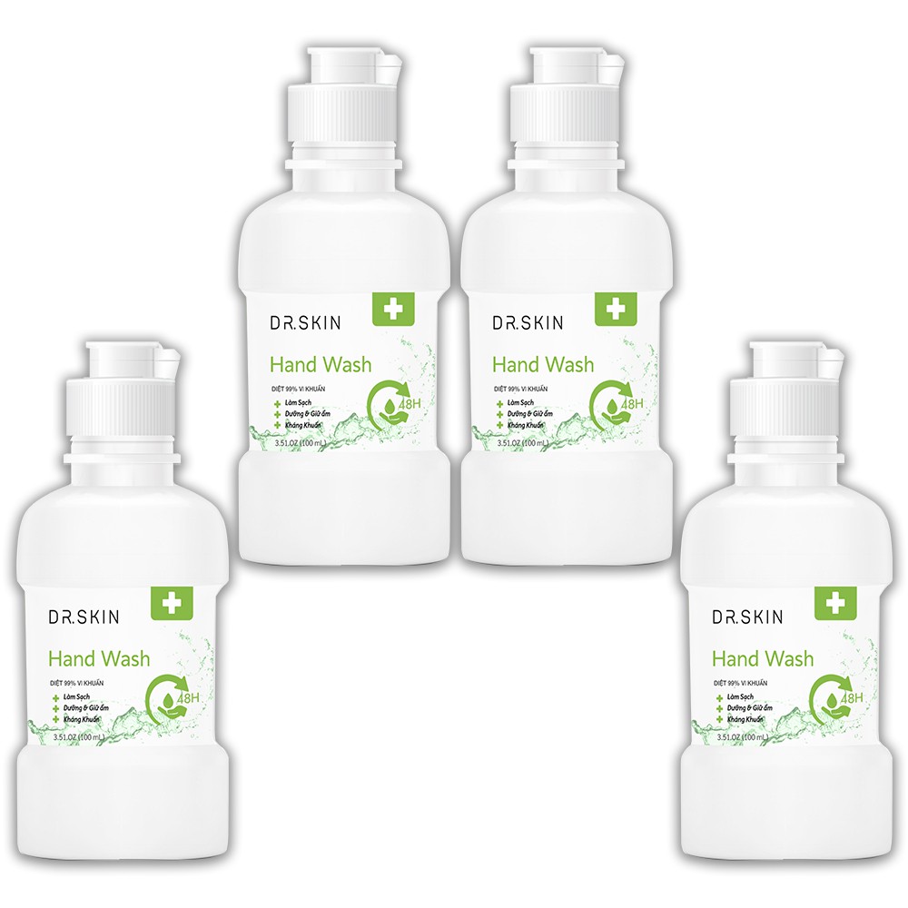 Combo gel rửa tay khô  dr.skin 100ml – hiệu quả vượt trội – cồn hữu cơ tự nhiên - làm mềm mịn & cân bằng độ ấm da