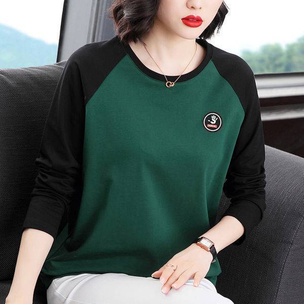 Áo thun tay dài dáng rộng thời trang cho phụ nữ trung niên