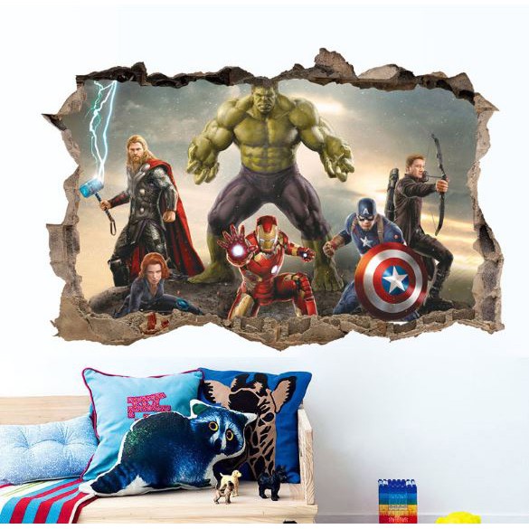 Decal dán tường Average bộ 6 siêu anh hùng xuyên tường