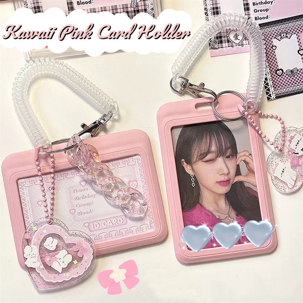 Ví Đựng Thẻ ID / Thẻ Ngân Hàng / Xe Buýt Màu Hồng Phối Dây Xích Chống Thấm Nước