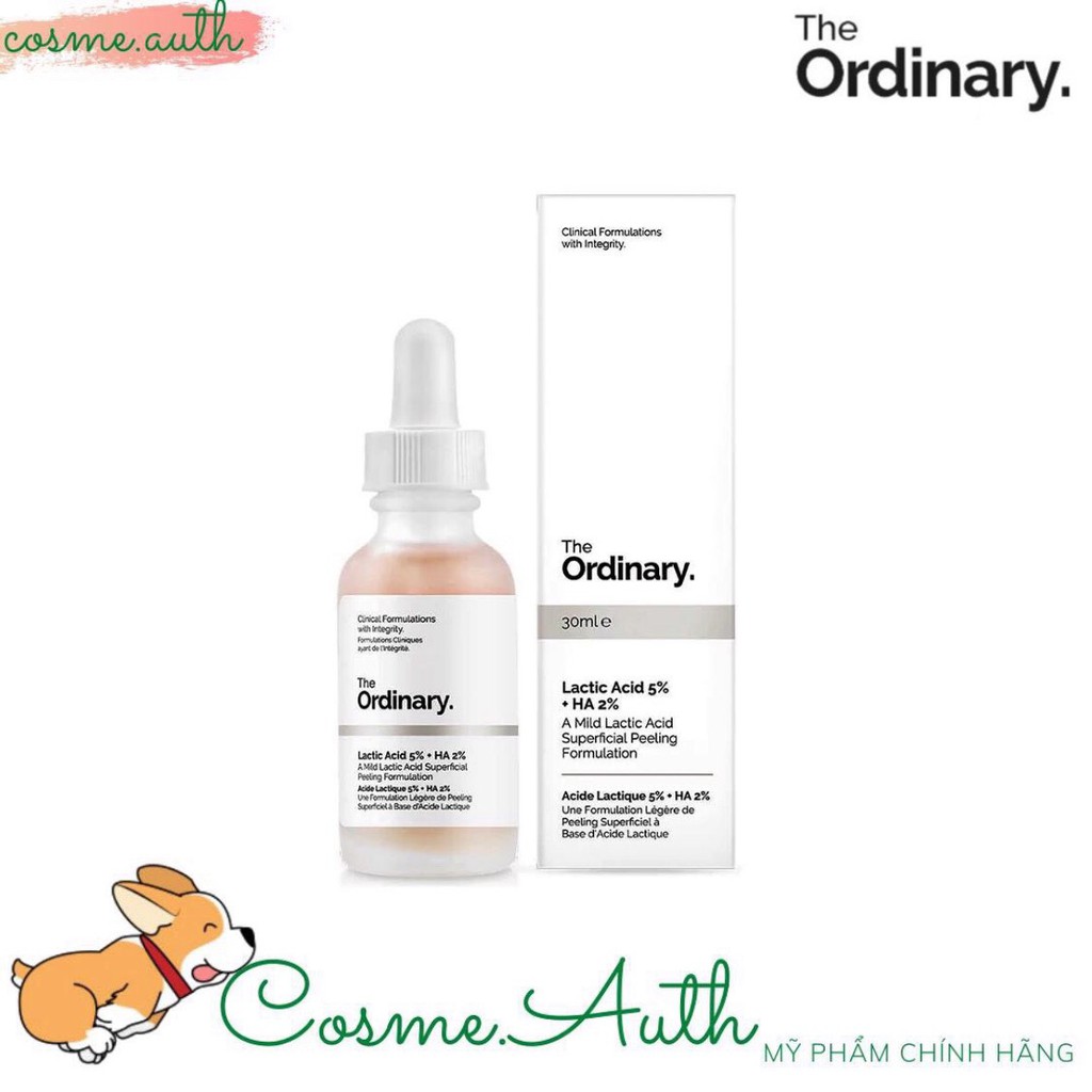 [Bill hãng] Tinh Chất Tẩy Tế Bào Chết Hóa Học, Sáng Da, Đều Màu Da The Ordinary Lactic Acid 5% + HA- The Ordinary 30ml