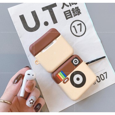 Vỏ Bảo Vệ Hộp Sạc Tai Nghe AirPods 1/2 pro Không Dây Chất Liệu Silicon Mềm Hình Máy Ảnh Dễ Thương Sáng Tạo