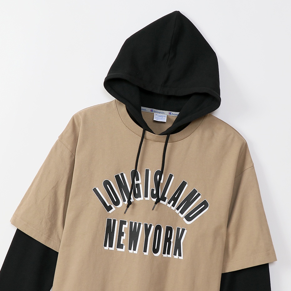 Áo Hoodies Champion JP Hooded Shirt Màu Beige CMPC3U412BEI