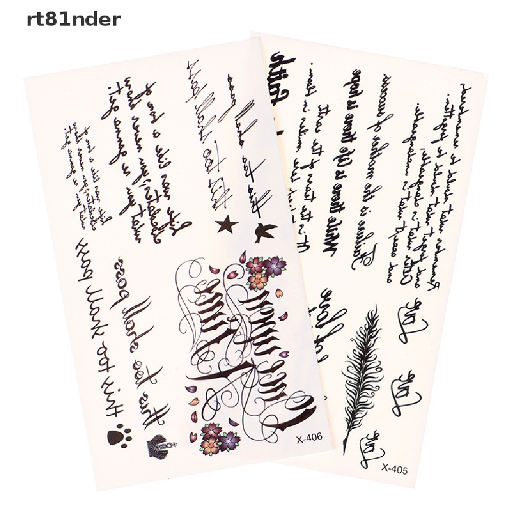 1 miếng dán hình xăm tạm thời chống thấm nước in chữ tiếng anh cá tính cho nam và nữ