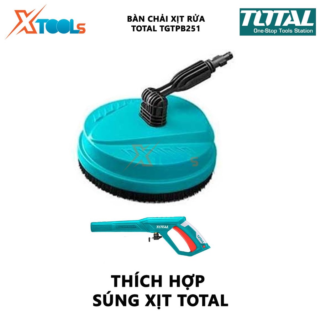 Bàn chải xịt rửa TOTAL TGTPB251 Dụng cụ vệ sinh, Kích thước 250mm, chất liệu nhựa PP và PA66+30GF, với 1 thanh mở rộng