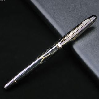 bbyes 1 mảnh New Wing Sung 9113 Black Metal Fountain Pen 0.38mm Nib Viết Ink Pen