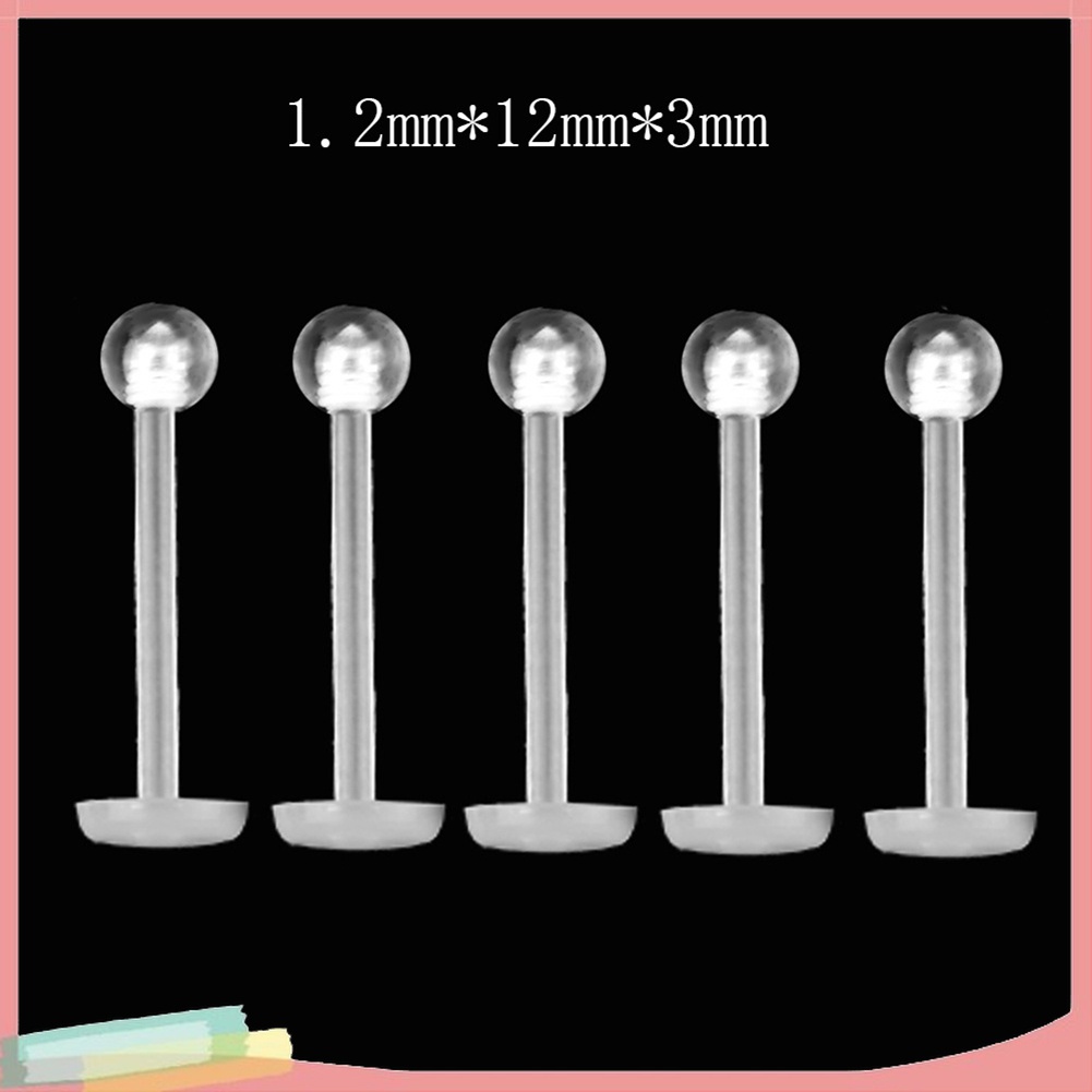 Set 5 Khuyên Mũi / Môi / Tai / Cơ Thể Bằng Thép Không Gỉ Cá Tính Dành Cho Cả Nam Và Nữ