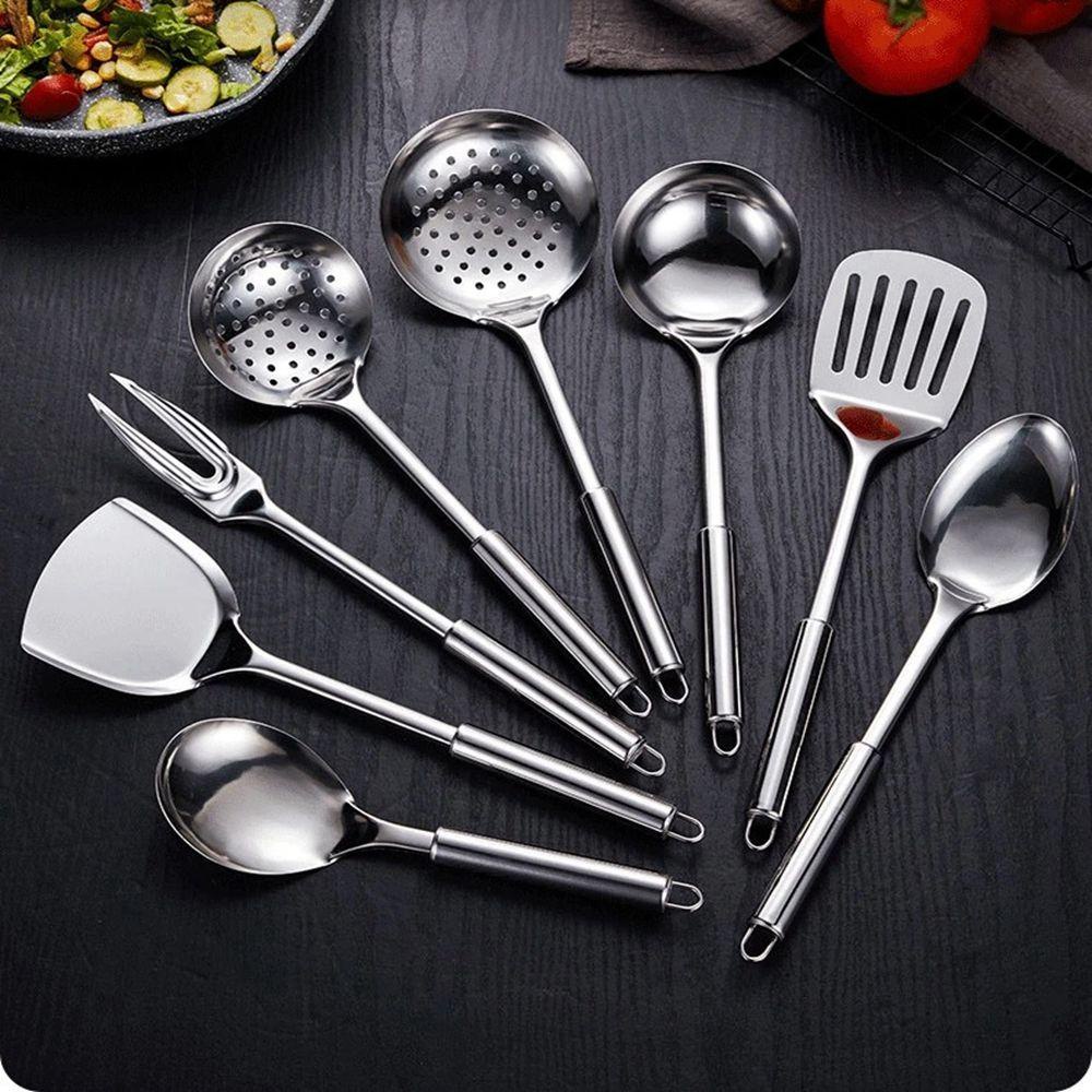 MUVAKO Muỗng Ăn Cơm / Súp Bằng Thép Không Gỉ Tiện Dụng Mang Theo Du Lịch Cắm Trại