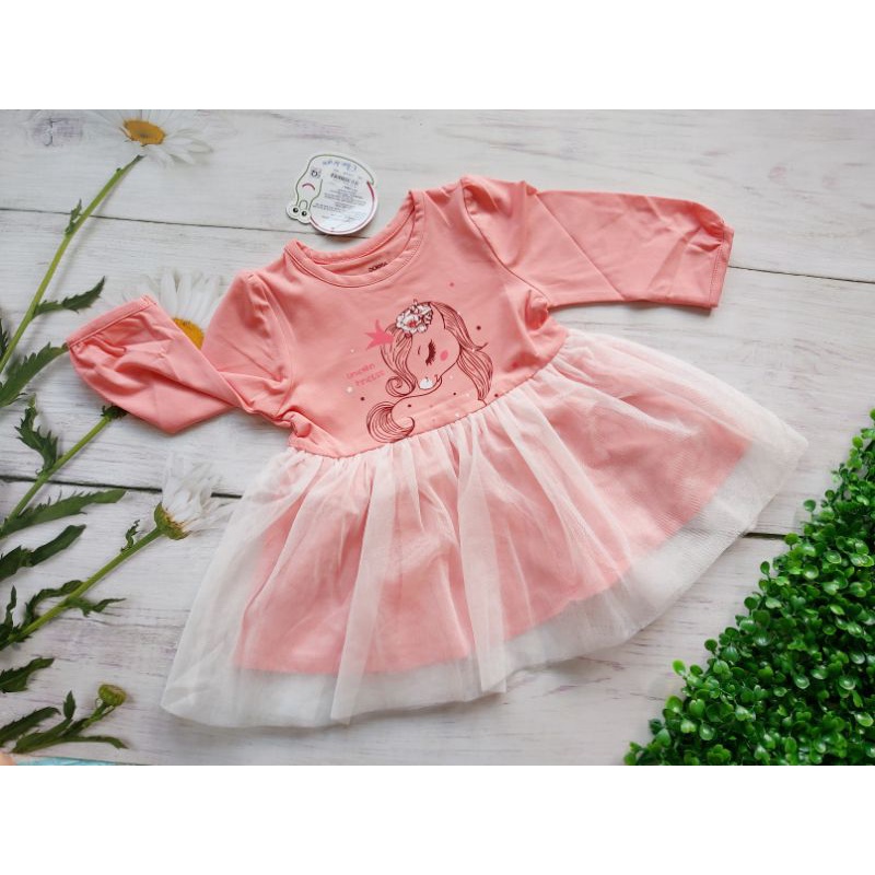 (6-&gt;36 tháng) váy đầm phối ren Dokma - chất cotton hữu cơ mềm mát  (DB817)