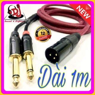 dây Jack chia canon đực ra 2 đầu Jack 6 ly thẳng dài 1m dây tín hiệu âm thanh cao cấp