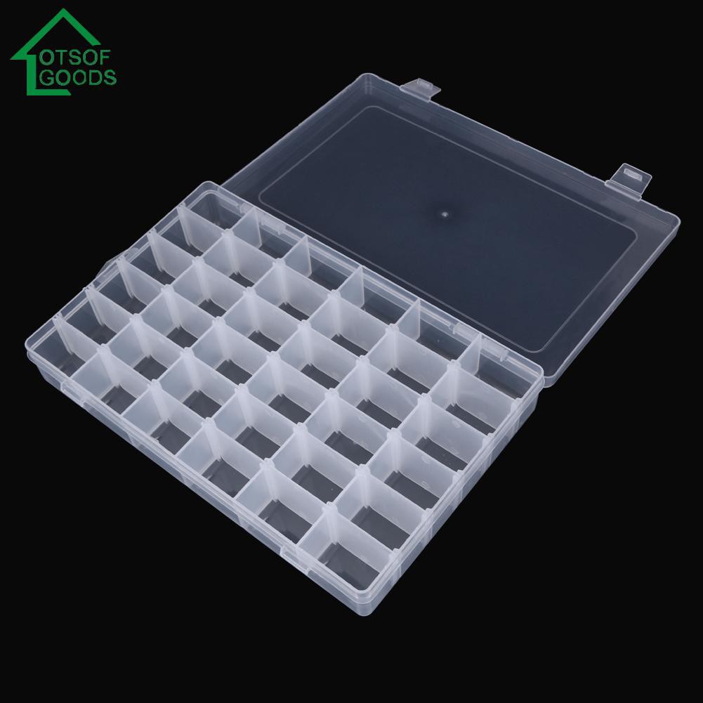 Hộp đựng trang sức bằng nhựa trong suốt 36 ô