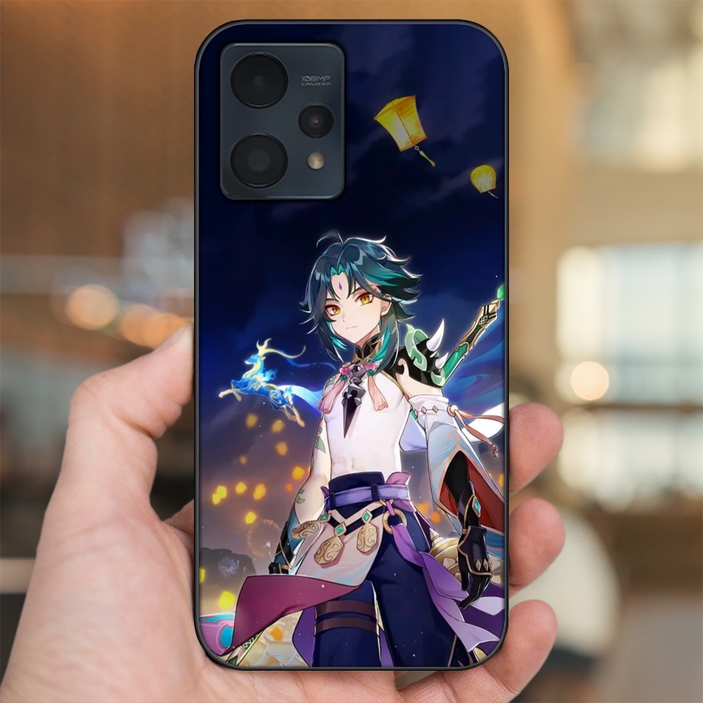 Ốp lưng Realme 9, 9 Pro, 9 Pro Plus viền đen in hình Xiao Genshin Impact