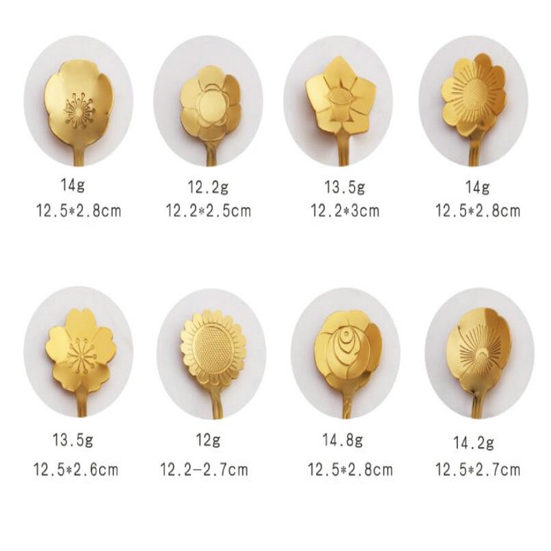 Muỗng inox mini thiết kế hình bông hoa xinh xắn tiện dụng