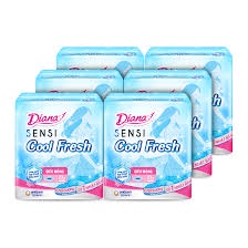 COMBO 6 Gói Băng vệ sinh Diana SenSi Cool Fresh SIÊU MỎNG (8 miếng)