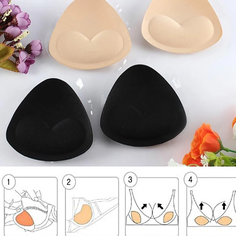 1 Cặp mút đệm áo ngực silicon hình tam giác thoải mái có thể tháo gỡ cho nữ