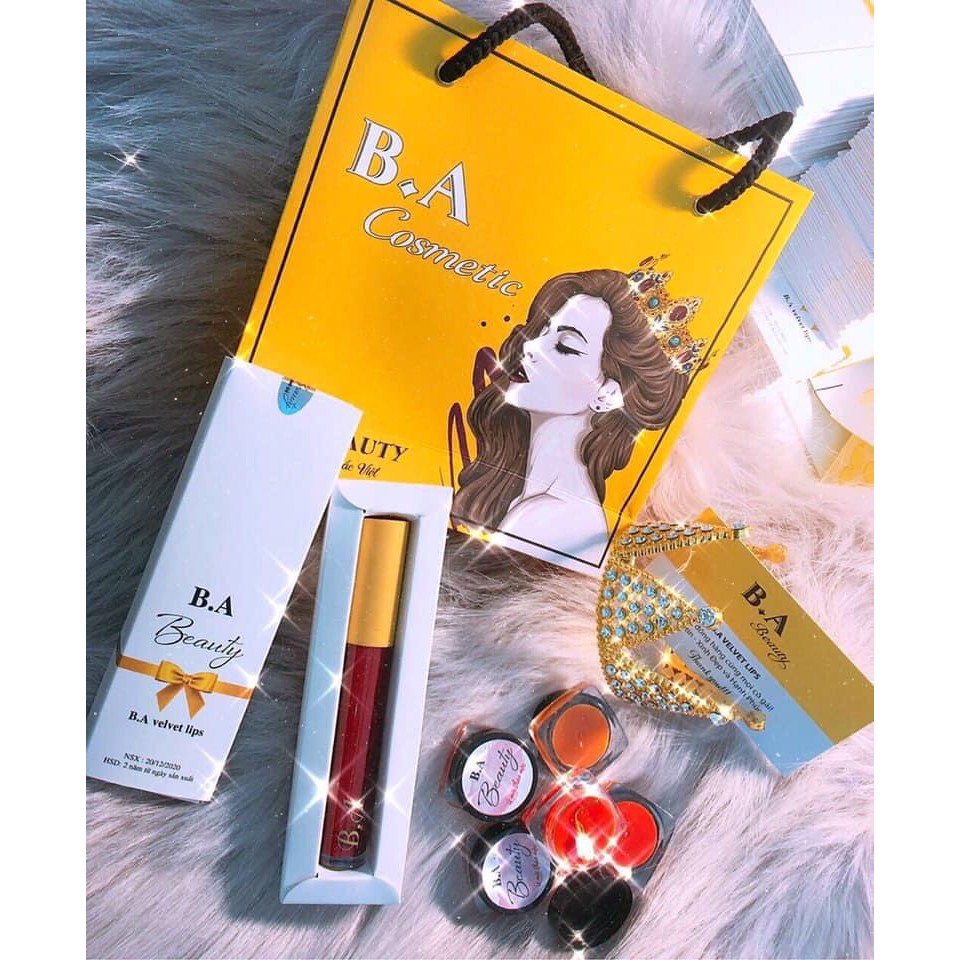 [02 Đỏ Lạnh] Son Kem Lì Nắp Vàng Cao Cấp B.A Màu Đỏ Lạnh | BigBuy360 - bigbuy360.vn