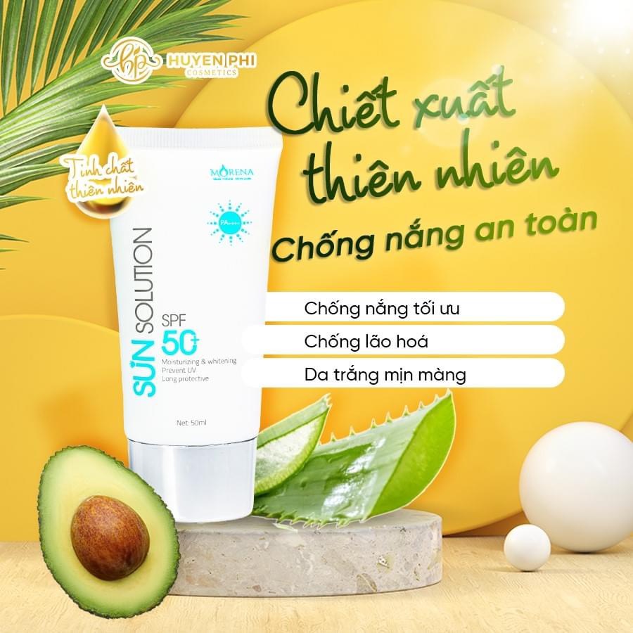 Kem chống nắng Morena thoáng da , mỏng nhẹ x20 Huyền Phi 50 ml SPF50+ PA++++ chống nắng trắng mịn da