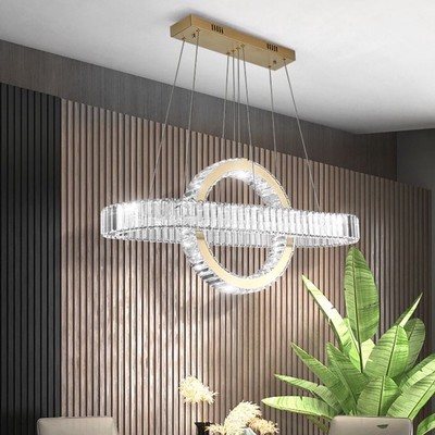 Đèn thả pha lê MONSKY HANUS dày 7cm cao cấp trang trí nội thất sang trọng 3 màu ánh sáng