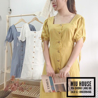 váy vintage cổ vuông