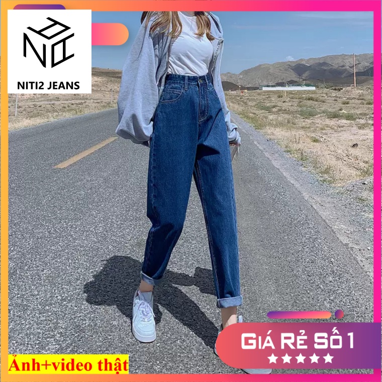 QUẦN BAGGY JEAN NỮ TRƠN CƠ BẢN MÀU XANH ĐẬM, XANH NHẠT, XÁM, ĐEN CAO CẤP NITIQC ĐỦ SIZE CHẤT VẢI SIÊU ĐỈNH SIÊU MỀM MỊN
