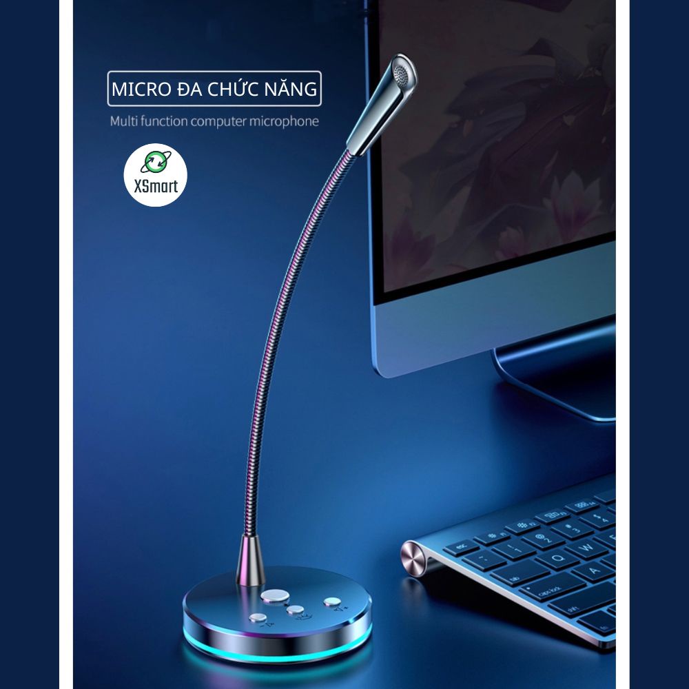 Micro Thu Âm Máy Tính, Laptop, Điện Thoại W33 Chuyên Dụng Dùng MIC Livestream Thuyết Trình, Học Online, Chơi Game