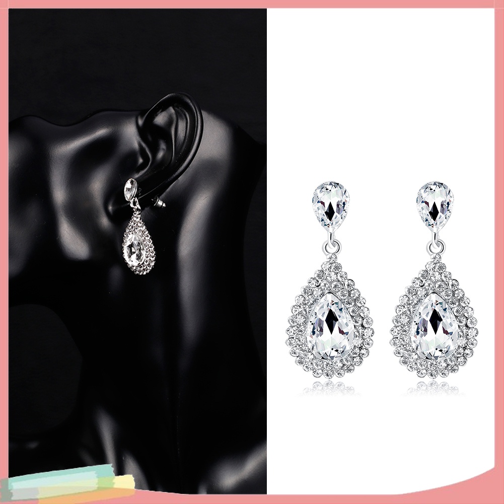 Đôi Khuyên Tai HìNh GiọT NướC ĐíNh Kim Cương Giả Sang TrọNg ThờI Trang Cho Nữ