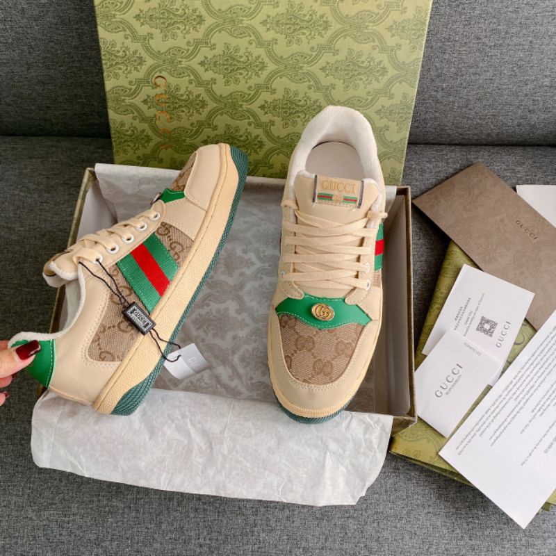 Giày Thể Thao Nữ Xanh Hồng Sneaker Ong Da Mềm Êm Fullbox Bill Túi Cao Cấp