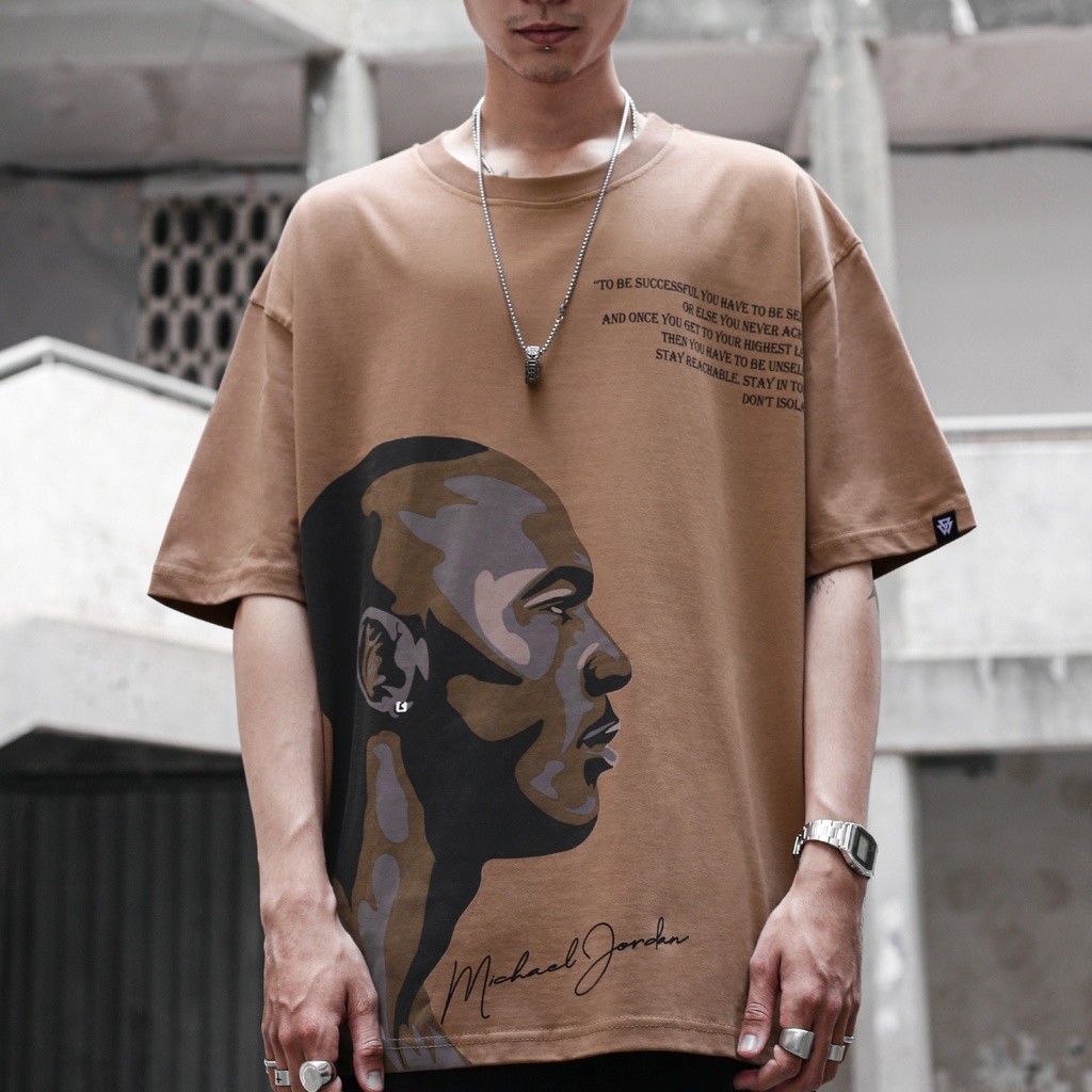 Áo Thun Michael Jordan Màu Nâu Hình In Sắc Nét Chất Liệu 100% Cotton Form Rộng Thoải Mái Unisex Nam Nữ | BigBuy360 - bigbuy360.vn