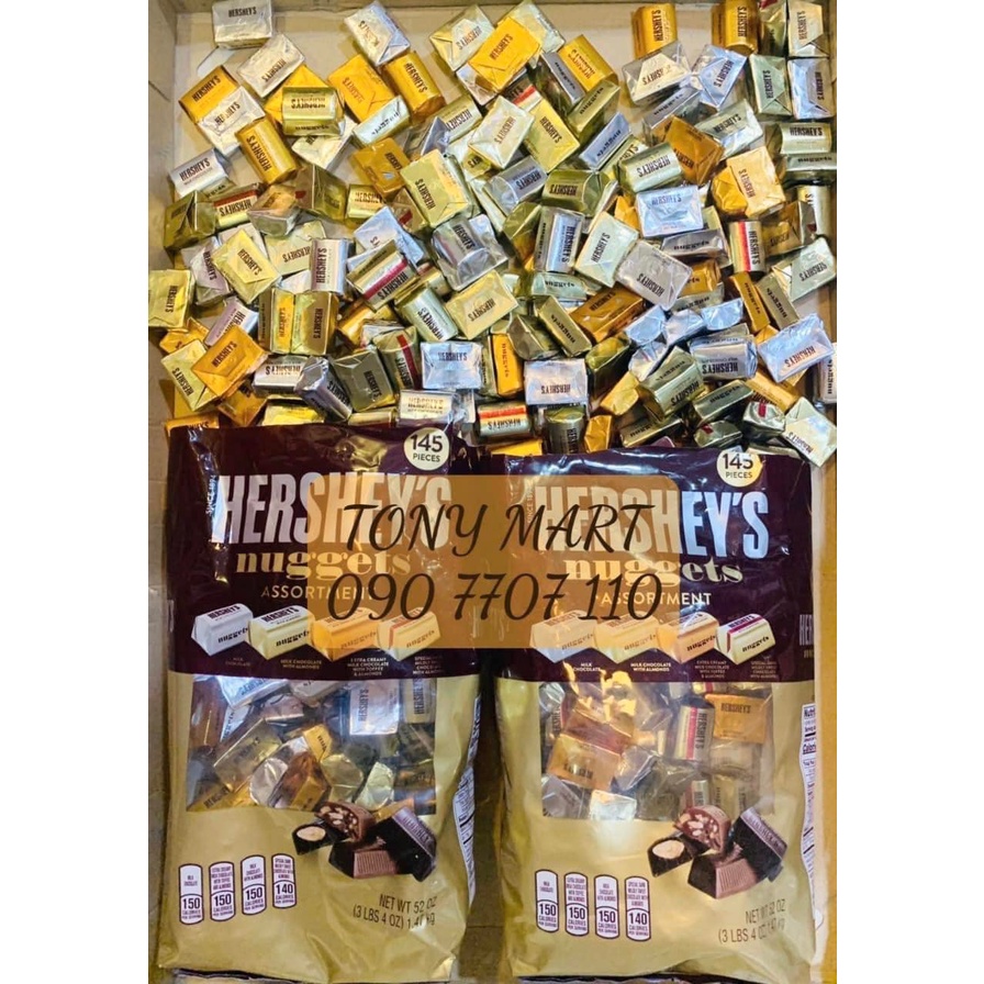 CÂN LẺ  500G SÔ CÔ LA TỪ TÚI LỚN CHOCOLATE HERSHEY’S NUGGETS MỸ