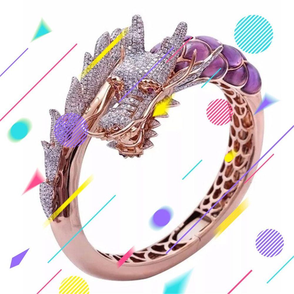 Nhẫn Hình Rồng Phong Cách Boho Thời Trang|Nhẫn Đính Đá Zircon Thời Trang