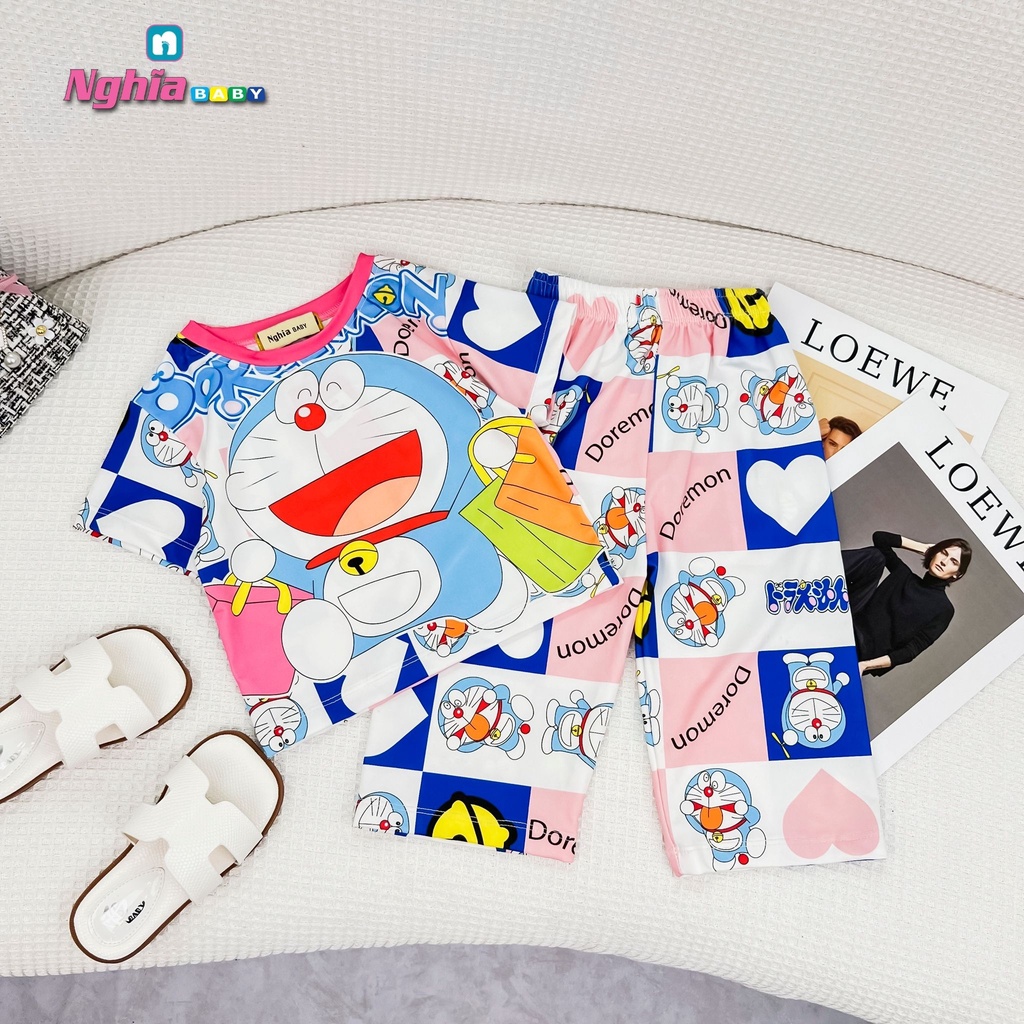 SET BỘ HOT HIT QUẦN SUÔNG DÀI THUN LẠNH IN 3D NGHĨA BABY DÀNH CHO BÉ GÁI