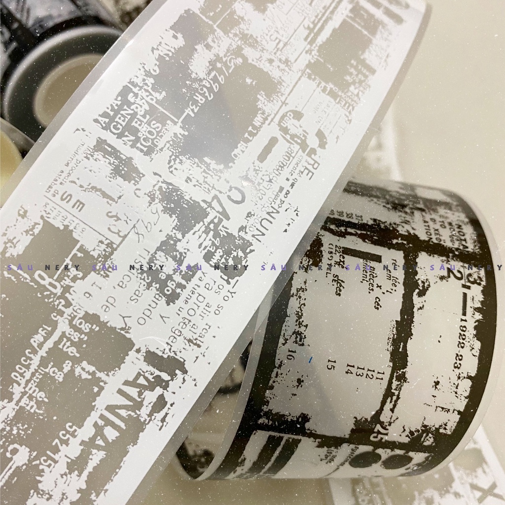 Sâu Nery - Washi tape film trắng đen trang trí cổ điển Noir 4 by Plus Minus