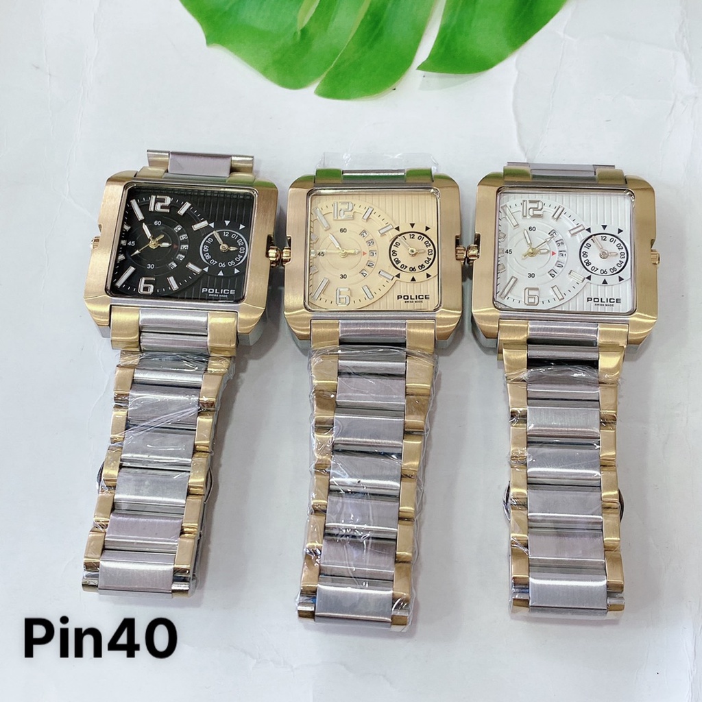 Đồng Hồ Nam Police 5 Kim - 2 Máy , Dây Thép , Size 40mm , 8 Màu
