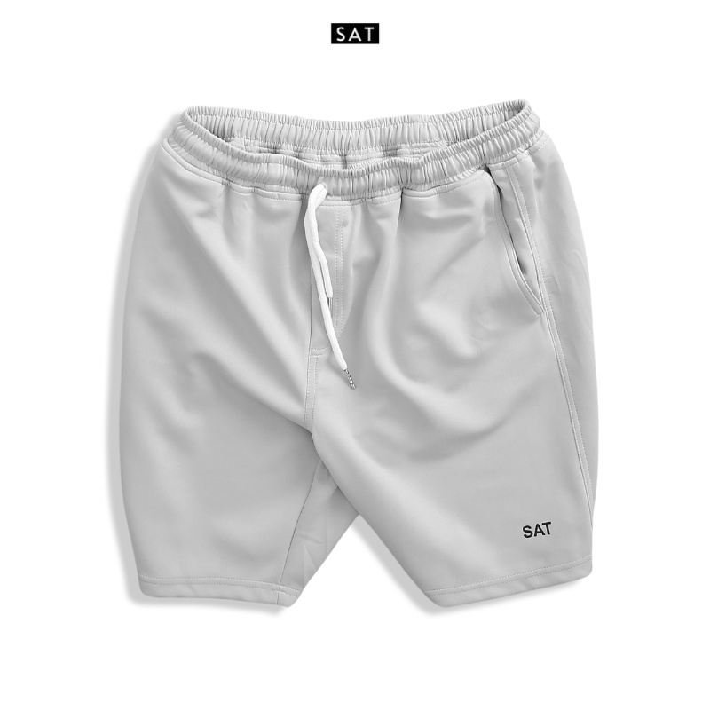 Quần short thể thao SAT vải thun poly cao cấp, dày dặn, co giãn nhẹ, chuẩn form - QC02