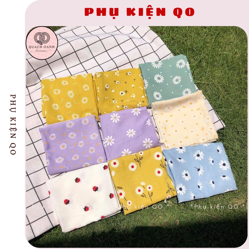 Khăn Bandana buộc cổ, buộc đầu họa tiết hoa nhí, hoa dây dễ thương KBAN02