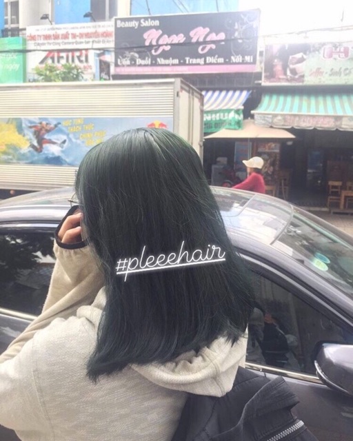 THUỐC NHUỘM TÓC MÀU XANH RÊU KO CẦN TẨY +kèm oxy trợ dưỡng và găng tay | BigBuy360 - bigbuy360.vn