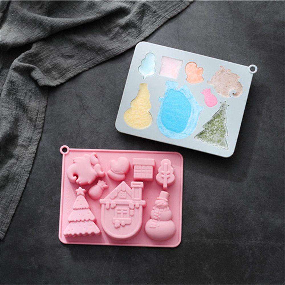 Khuôn Silicone Làm Bánh Hình Cây Thông / Người Tuyết / Người Tuyết Trang Trí Giáng Sinh