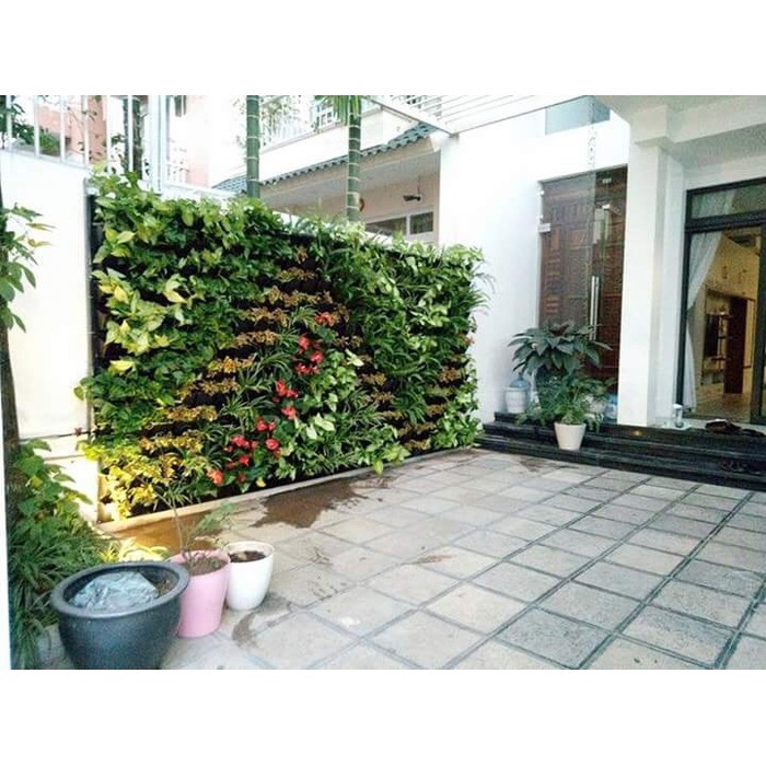 Chậu modul vườn tường trồng hoa, 1 khung 3 chậu 52,5*15,5cm