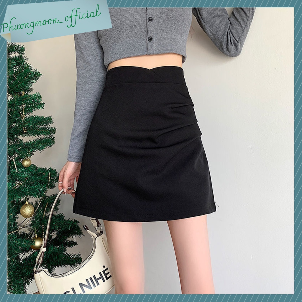 Chân váy chữ a HOTHIT, vải tuyết mưa, nhún eo tiểu thư sang chảnh