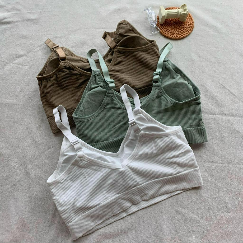 Xiaozhainv Áo Ngực Thể Thao Phong Cách Hàn Quốc Màu Sắc Ngẫu Nhiên Cho Nữ