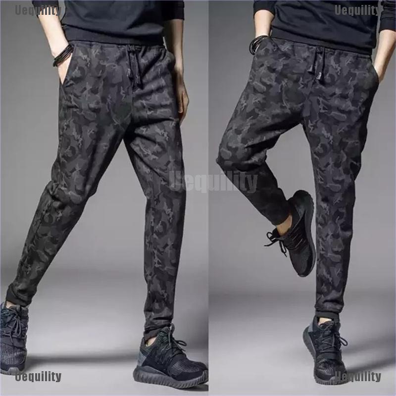 [Uequility] Camouflage Pants Men Joggers Cargo Camo Full Length Sport Sweatpants Trousers