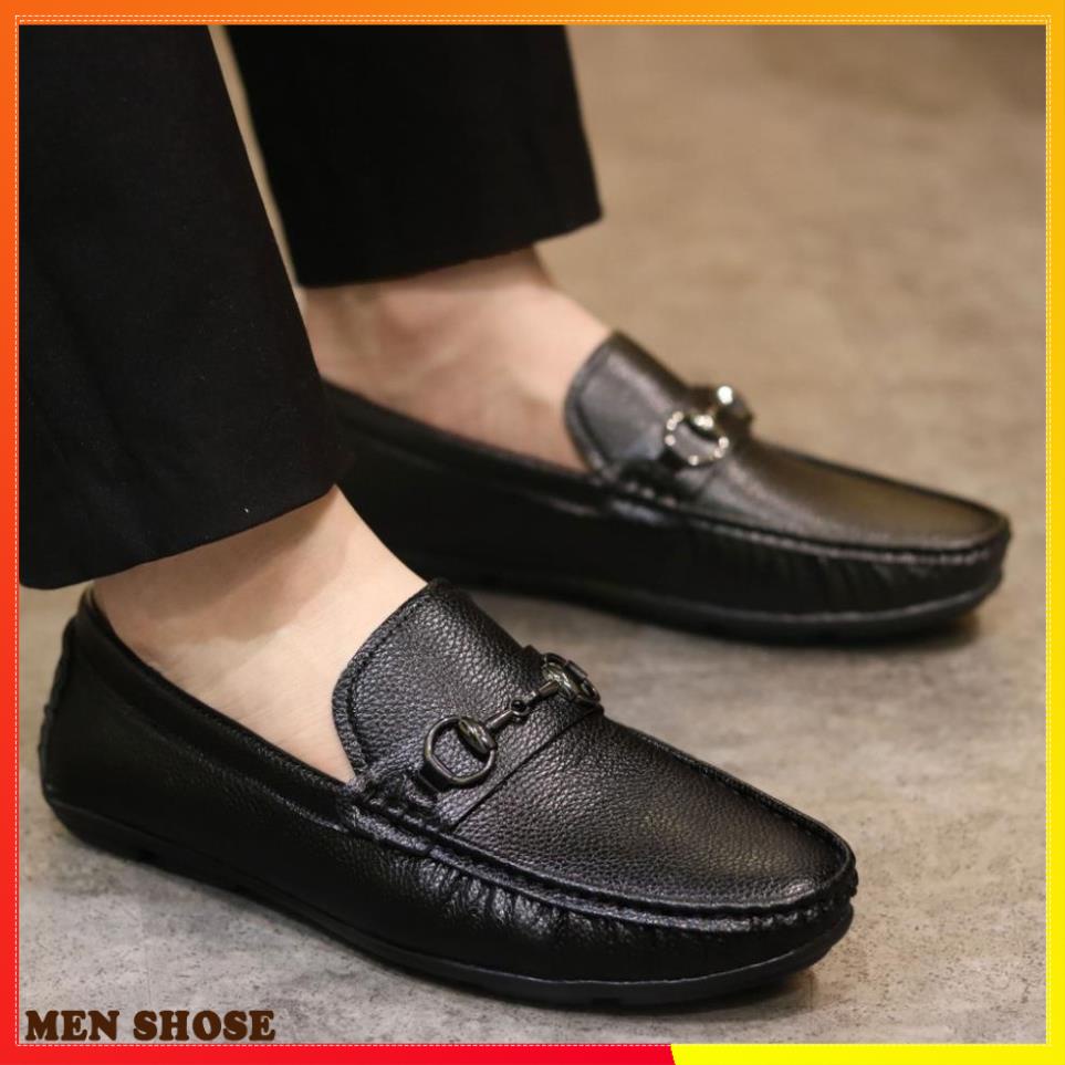Giày Mọi Nam Da Lì Đế Khâu Cực Bền -Tặng Tất Khử Mùi- Mã M031