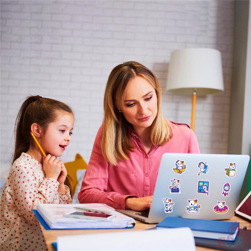 ❉ Nhãn Dán Mini Series 01 Hình Mèo Con Đáng Yêu ❉ Bộ 50 Sticker Họa Tiết Doodle Hợp Thời Trang