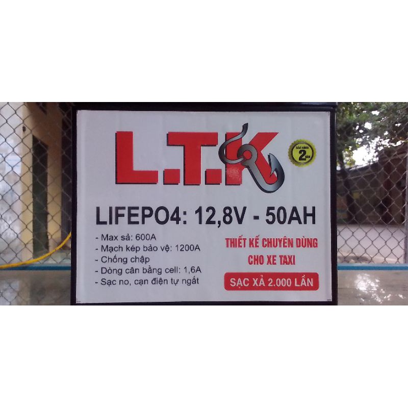 ẮC QUY PIN LIFEPO4 12.8-50AH CHUYÊN DỤNG CHO XE TAXI SẠC XẢ 2000 LẦN