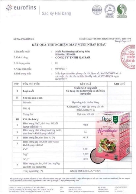 Muối hồng himalaya Qaisar cân bằng âm dương thực phẩm | Thế Giới Skin Care
