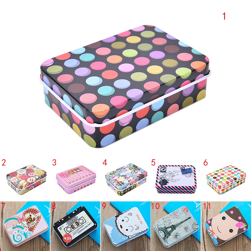 Hộp Thiếc mini Hình Chữ Nhật Dễ Thương