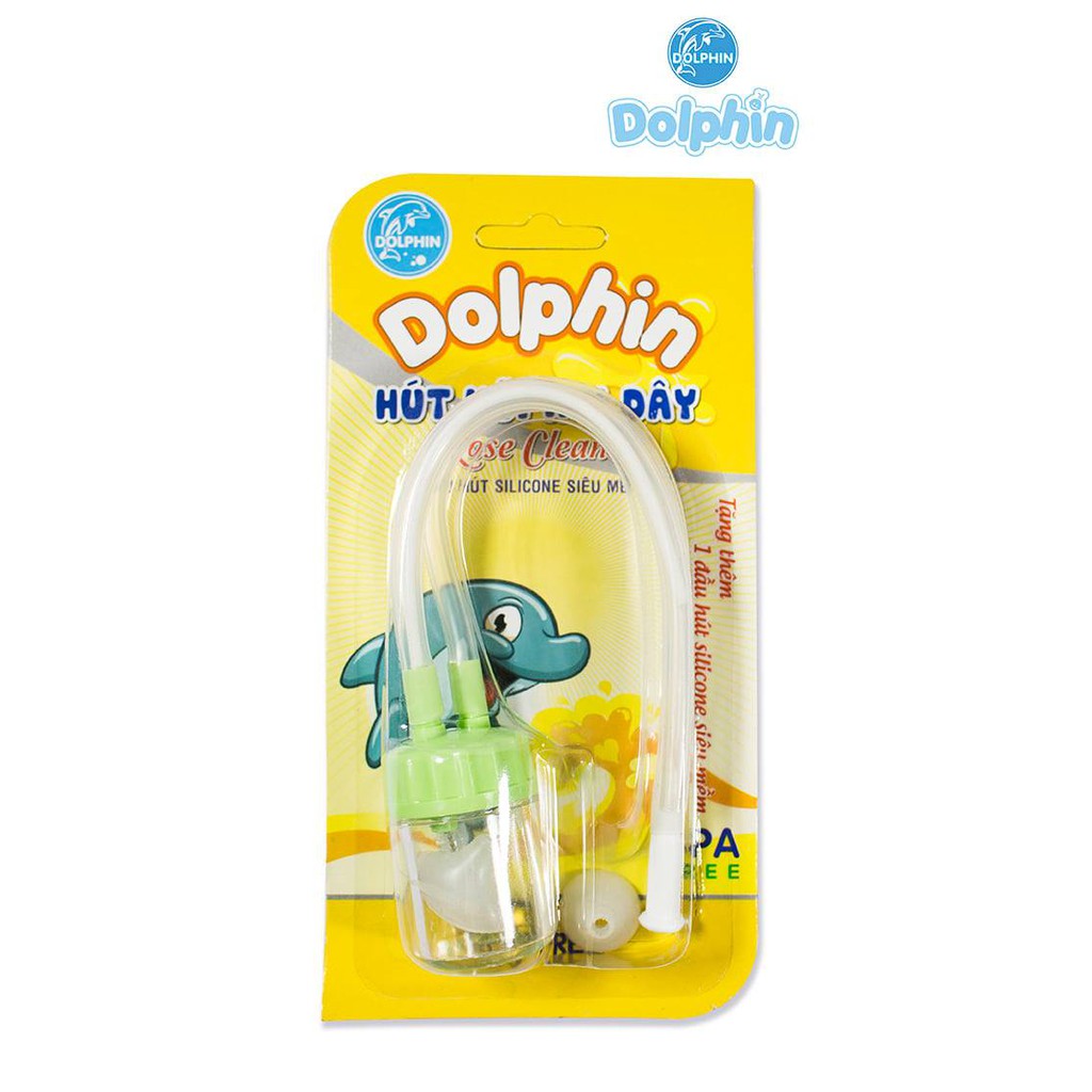 Hút mũi silicone Dolphin 2 Dây, Dụng Cụ  Làm  Sạch Dịch Mũi cho Bé Yêu